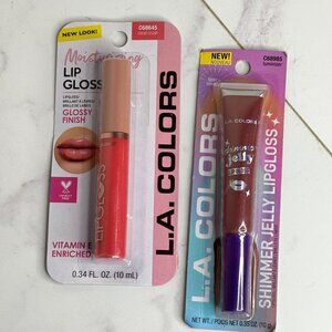2 L.A. Colors Lip Gloss – Moisturizing Coral Crush Shimmer Luminizer Jelly Gloss